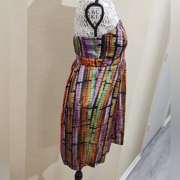 BCBGeneration purple and gold strapless mini dress size 4 - Picture 2 of 5